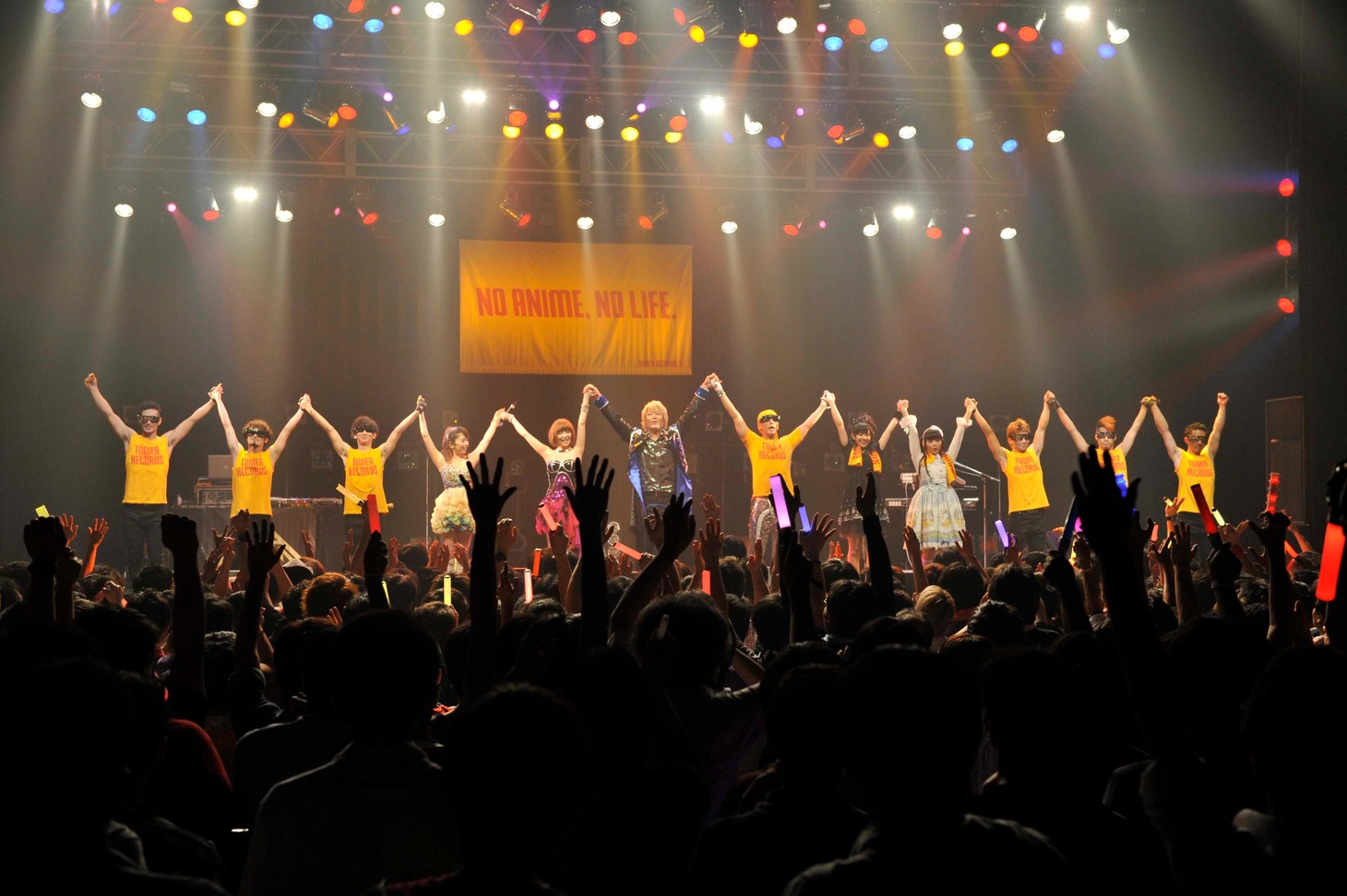 全演目終了後、観客の声に応える「TOWER RECORDS presents アニ☆ソン！NO ANIME, NO LIFE.」出演陣。