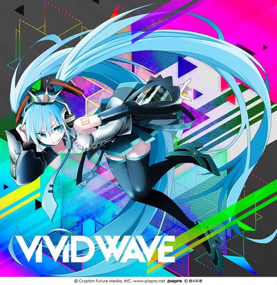 八王子P「ViViD WAVE」ジャケット(C)Crypton Future Media, INC. www.piapro.net / (C)INTERNET Co., Ltd. All rights reserved. / (C)1st PLACE株式会社 | IA PROJECT / (C)壁の彩度