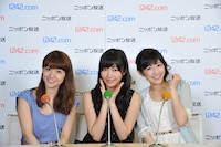今夜の「AKB48のオールナイトニッポン」に出演する大島優子、指原莉乃、渡辺麻友（左から）。