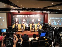 6月13日に台湾で行われたGLAYの記者会見の模様。