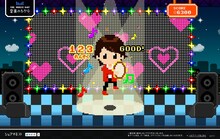 「テレビ史上初！リアルタイム音ゲーLIVE 嵐 Feat. You」PCの画面。