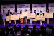 じゃんけん大会SKE48予備戦を勝ち抜いた8名とAKB48との兼任メンバーの古畑奈和。 (c)AKS