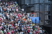 「エビ中 夏のファミリー遠足 略してファミえん in 河口湖2013」の様子。