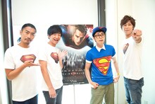 取材終了後のヒャダインとパンサー。