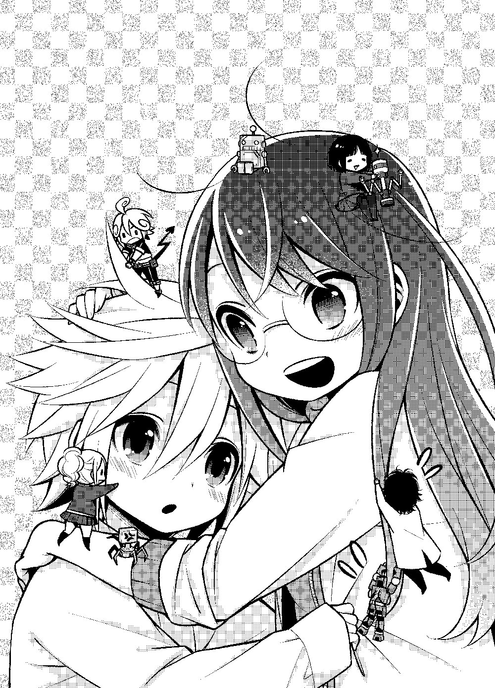 さつき が てんこもり原作マンガ「セロくんとハカセ」の扉イラスト。