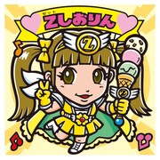 「ももいろクローバーZ ももクロマンチョコ」に封入されるシールデザイン。「Z伝説」仕様の玉井詩織。