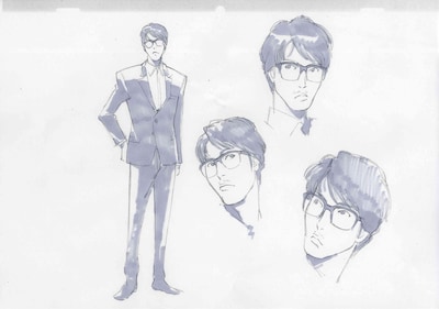 「ビバナミダ」のビデオクリップに使用される岡村靖幸のラフスケッチ。