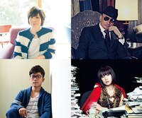 冨田ラボに参加する原由子（写真上段左）、横山剣（上段右）、さかいゆう（下段左）、椎名林檎（下段右）。