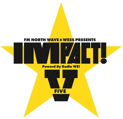 「FM NORTH WAVE 20th Anniversary FM NORTH WAVE & WESS presents IMPACT!V（Powered By Radio WE!）」ロゴ