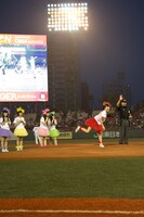 百田投手の放ったボールは見事ノーバウンドでキャッチャーミットへ。