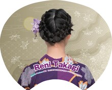 ファミリーマートおよびfamima.comの「B.L.T. 2013年11月号」北海道＆宮城版特典の高城れに納涼！秋うちわ」裏面。