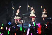 中島早貴、矢島舞美、岡井千聖（左から）。