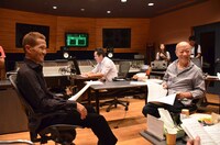 久石譲とATSUSHI（EXILE）のレコーディング風景。