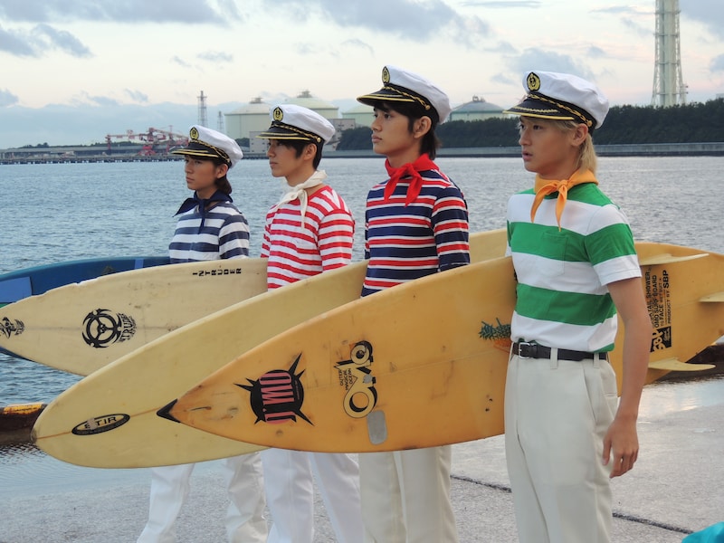 DISH//「晴れるYA!」ビデオクリップ撮影時のショット。