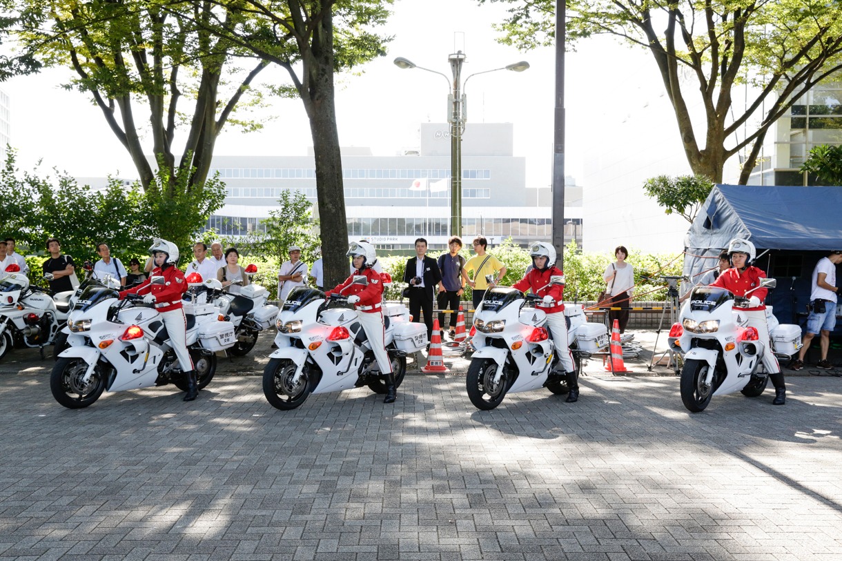 警視庁主催「二輪車交通事故防止キャンペーン」イベントの様子。