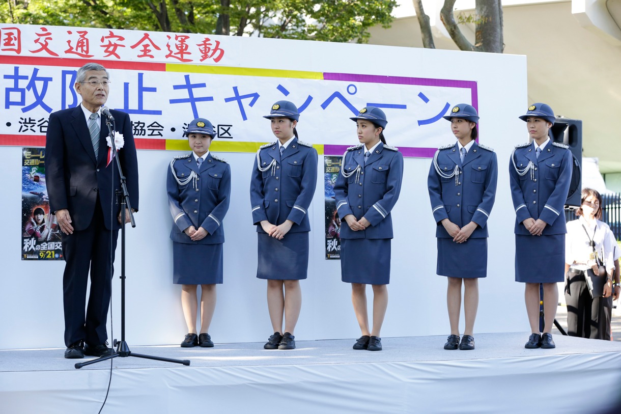 警視庁主催「二輪車交通事故防止キャンペーン」イベントの様子。