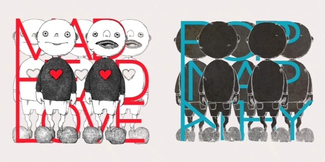 米津玄師「MAD HEAD LOVE / ポッピンアパシー」ジャケット。左から表面、裏面。