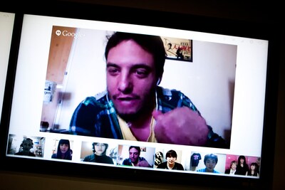 ハングアウトに参加したJAM Project準メンバーのヒカルド・クルーズ。