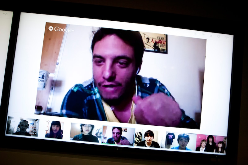 ハングアウトに参加したJAM Project準メンバーのヒカルド・クルーズ。