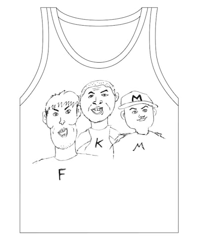 DVD / Blu-ray「お前たちとの道FINAL～in 東京ドーム～」の購入キャンペーン特典となる、「イラスト by DJケミカル 東京ドーム タンクトップレプリカ」。