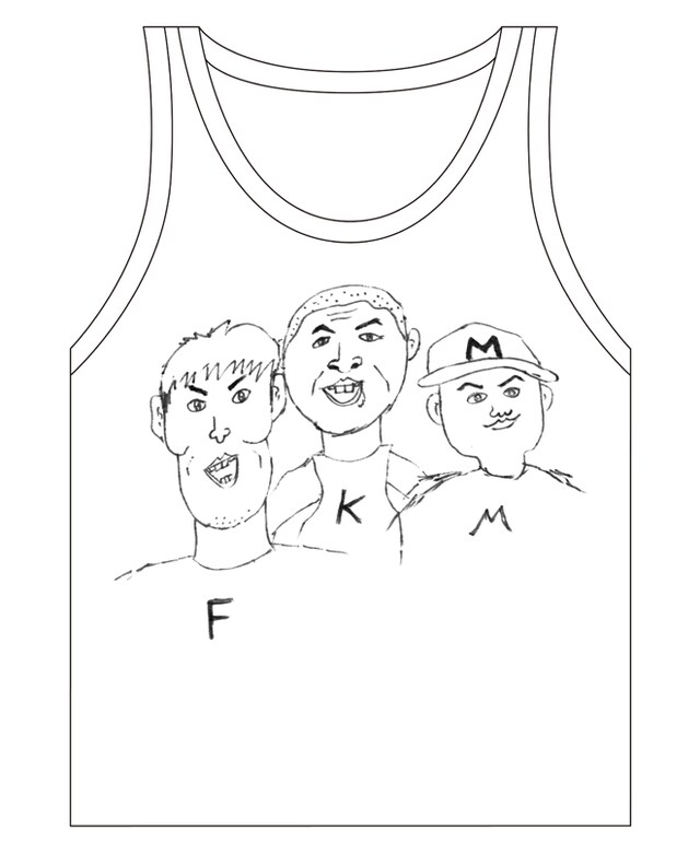 DVD / Blu-ray「お前たちとの道FINAL～in 東京ドーム～」の購入キャンペーン特典となる、「イラスト by DJケミカル 東京ドーム タンクトップレプリカ」。