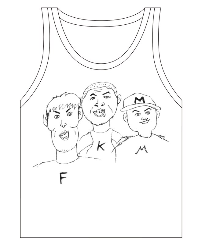 DVD / Blu-ray「お前たちとの道FINAL~in 東京ドーム~」の購入キャンペーン特典となる、「イラスト by DJケミカル 東京ドーム タンクトップレプリカ」。