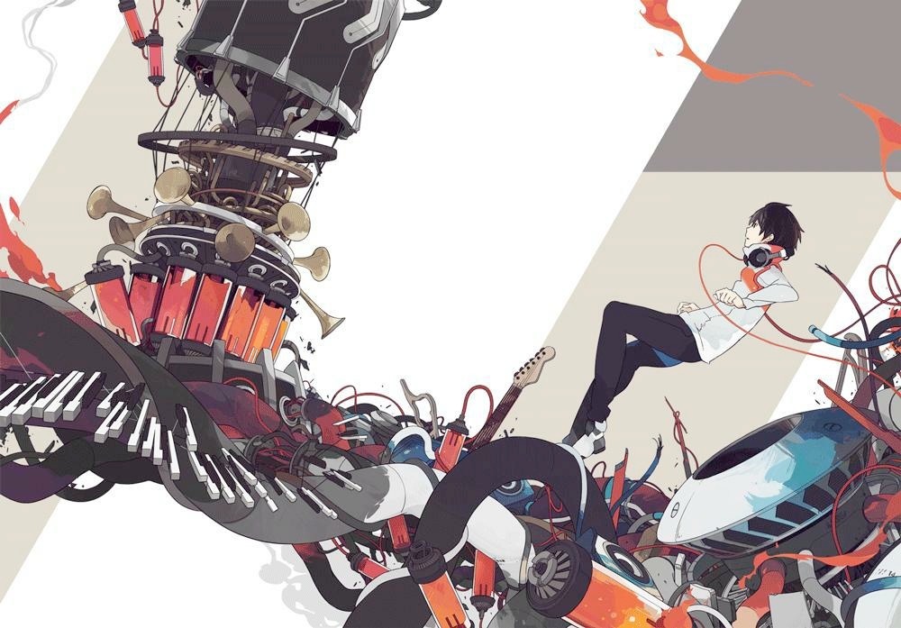 りぶ「Riboot」ジャケットイラストの全体像。