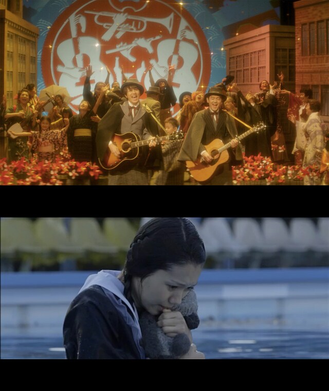 ゆず「雨のち晴レルヤ」「守ってあげたい」ビデオクリップのワンシーン。