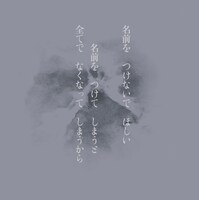 不失者「名前を つけないで ほしい 名前を つけてしまうと 全てで なくなって しまうから」ジャケット