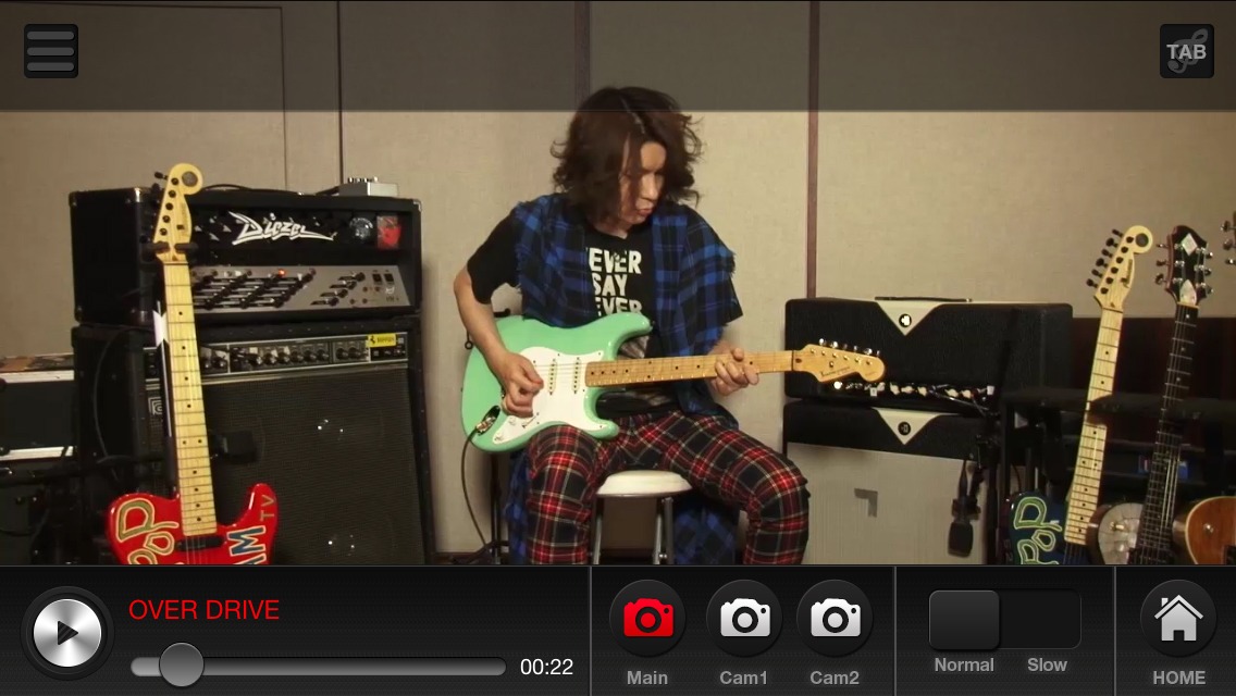 「TAKUYAが教えるギター・レッスン “Guitar de POP”」スクリーンショット Application (c)monsterdive, inc. All rights reserved.