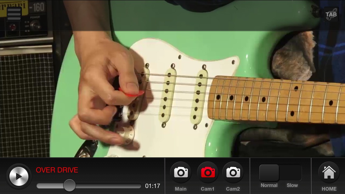 「TAKUYAが教えるギター・レッスン “Guitar de POP”」スクリーンショット Application (c)monsterdive, inc. All rights reserved.