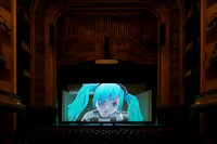 渋谷慶一郎＋初音ミク「THE END」パリ公演の様子。（Photo by KENSHU SHINTSUBO / Theatre du Chatelet ）（illustration & direction by YKBX） (c)Crypton Future Media, INC. www.piapro.net (c)LOUIS VUITTON