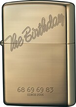 縄ロゴデザインのThe BirthdayオリジナルZippoライター。