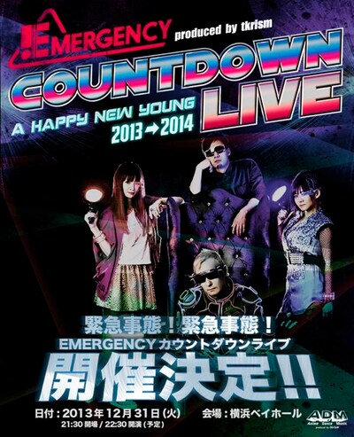「EMERGENCY COUNTDOWN LIVE - A HAPPY NEW YOUNG 2013 → 2014 -」フライヤー