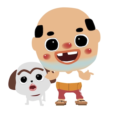 左から八木、ちっちゃいおっさん。