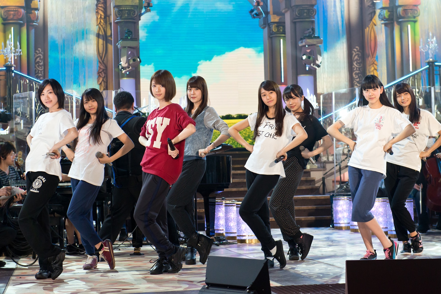 乃木坂46のリハーサルの様子。
