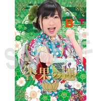 ファミリーマートおよびfamima.comの「B.L.T.」2014年2月号福岡＆広島版特典・有安杏果「開運下敷き」の表面。