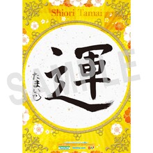 ファミリーマートおよびfamima.comの「B.L.T.」2014年2月号関西版特典・玉井詩織「開運下敷き」の裏面。