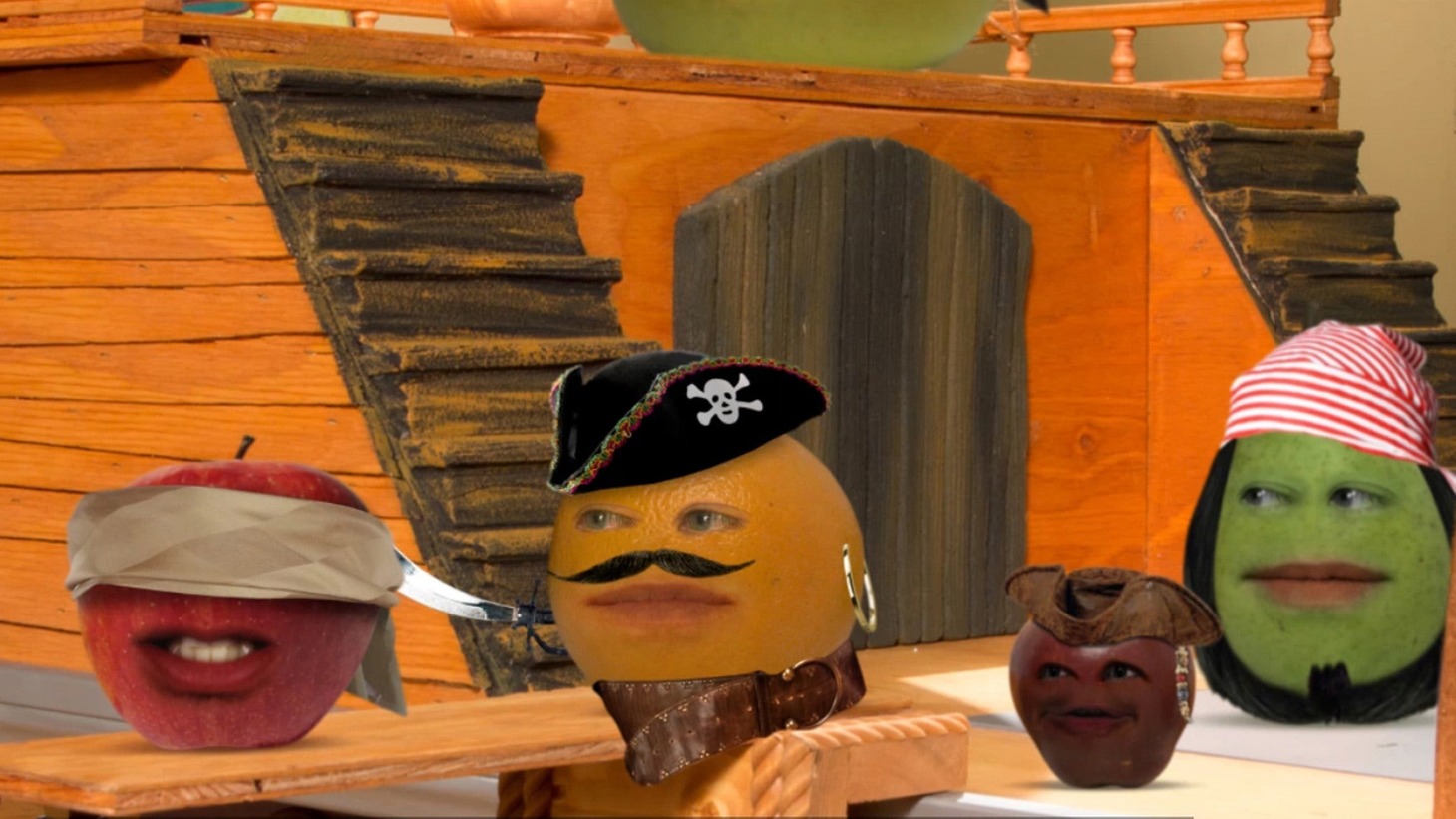 「ANNOYING ORANGE ～アノーイングオレンジの胸やけ気味な大冒険～」のワンシーン。 (C)2013 14th Hour Productions.All Rights Reserved.