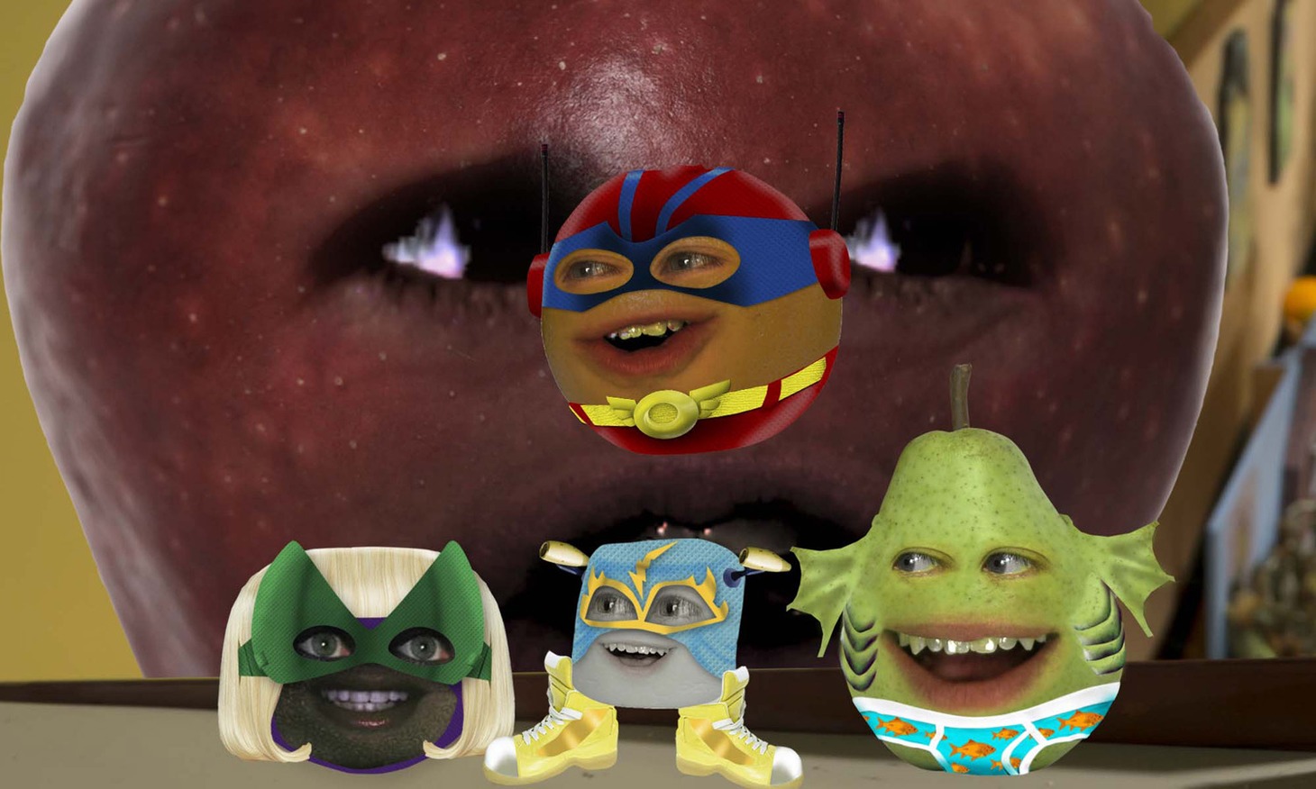 「ANNOYING ORANGE ～アノーイングオレンジの胸やけ気味な大冒険～」のワンシーン。 (C)2013 14th Hour Productions.All Rights Reserved.