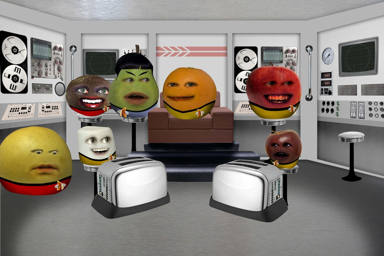 「ANNOYING ORANGE ～アノーイングオレンジの胸やけ気味な大冒険～」のワンシーン。 (C)2013 14th Hour Productions.All Rights Reserved.