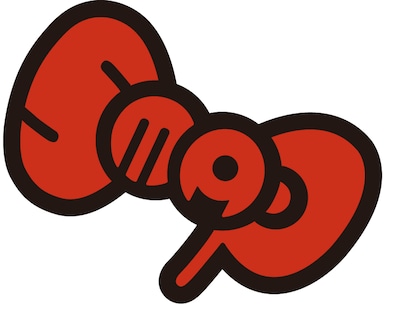 「SMAP」の文字でデザインされたハローキティのリボン。