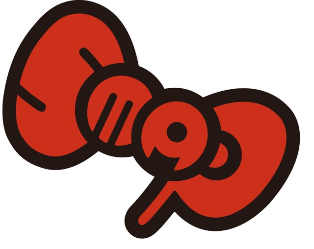 「SMAP」の文字でデザインされたハローキティのリボン。