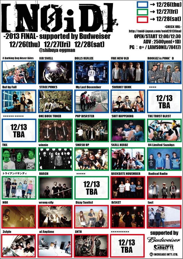 「[NOiD] -2013 FINAL- supported by Budweiser」フライヤー