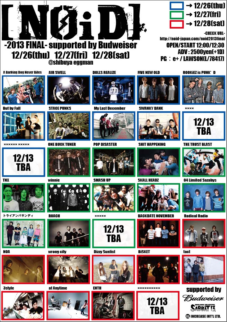「[NOiD] -2013 FINAL- supported by Budweiser」フライヤー