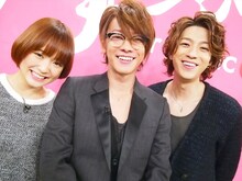 左から大原櫻子、佐藤健、三浦翔平。