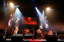 生演奏を披露するDISH//。