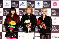 「POP ICON PROJECT TOKYO」合格者。左から森安眞子、辻川奈々実、安川摩吏紗。