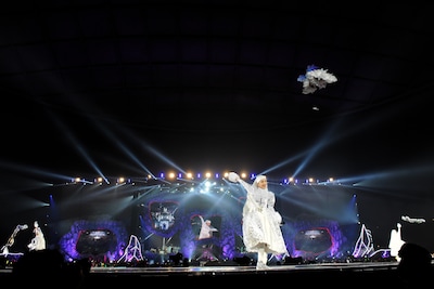 「White Hot Blizzard MOMOIRO CHRISTMAS 2013 美しき極寒の世界」の様子。