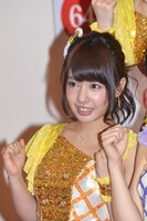 NMB48会見の様子。
